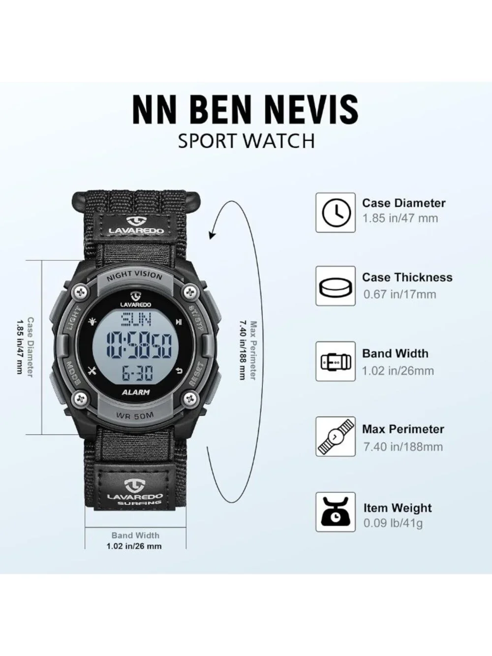 Men's Waterproof Digital Sports Watch - Military Style LED Stopwatch, Outdoor